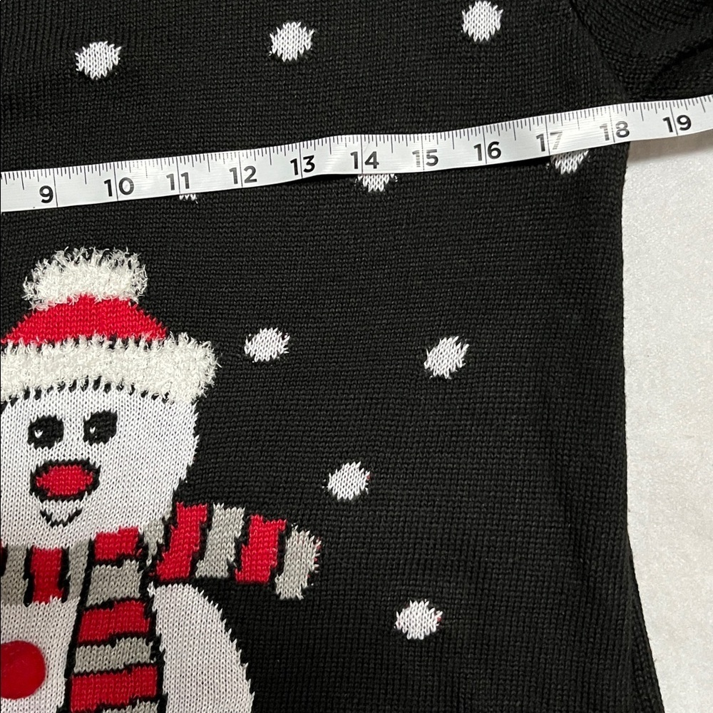 Mesh & Lace Women's Snowman Holiday Ugly Sweater Size M - Picture 4 of 8